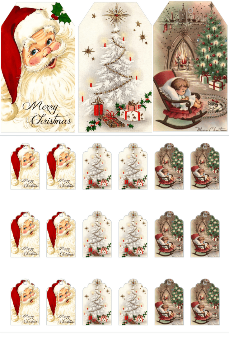 download free printable vintage christmas gift tags for holiday
